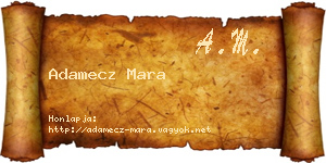 Adamecz Mara névjegykártya